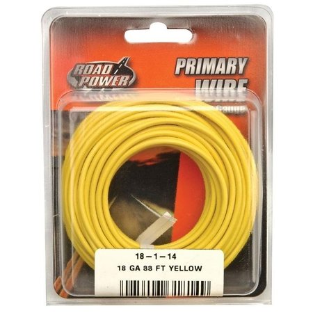 CCI Road Power Electrical Wire, 18 AWG Wire, 2560 VACVDC, Copper Conductor, Yellow Sheath 55843833/18-1-14